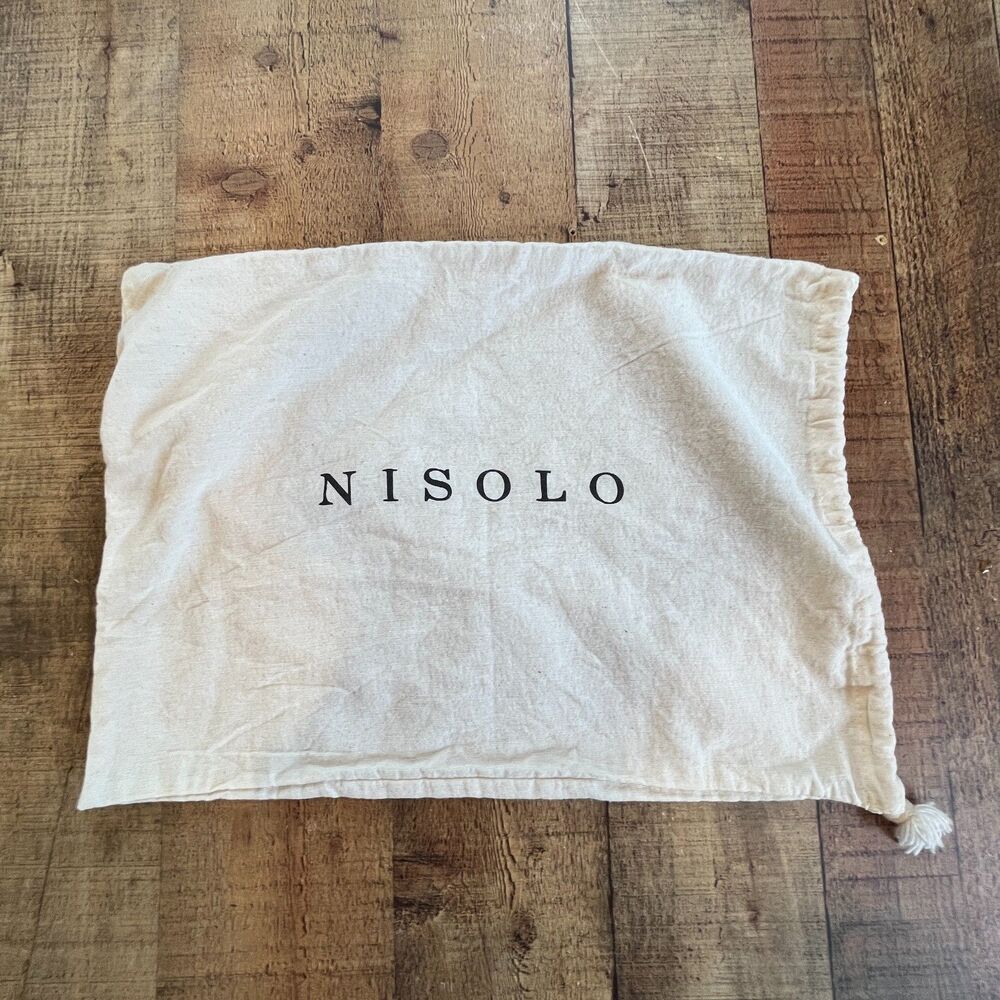 Nisolo Drawstring Dust Bag Shoe Storage Bag Beige White